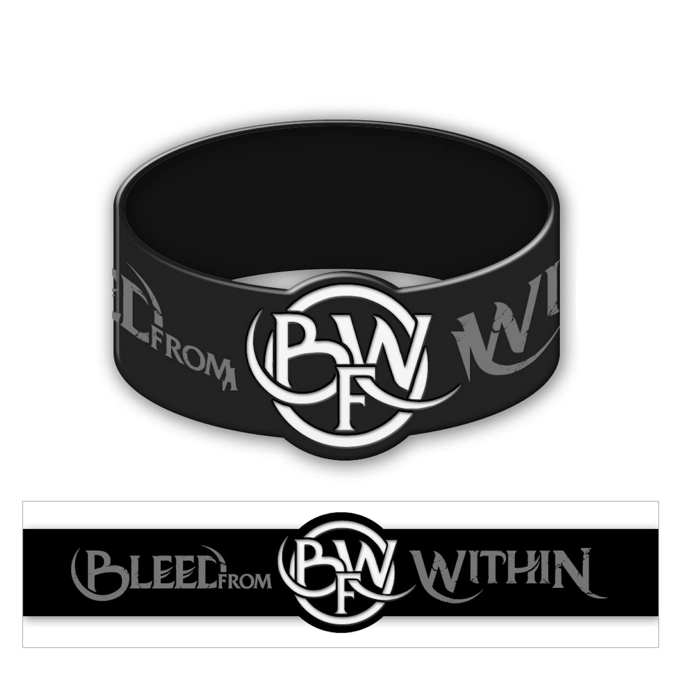 Bleed from Within Circle Logo Rubber Bracelet