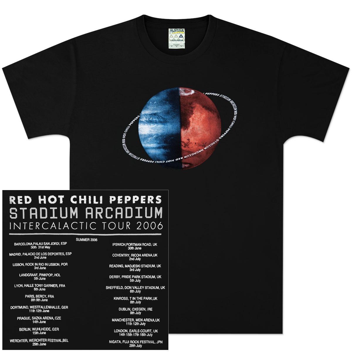 Red Hot Chili Peppers Globe European Tour TShirt