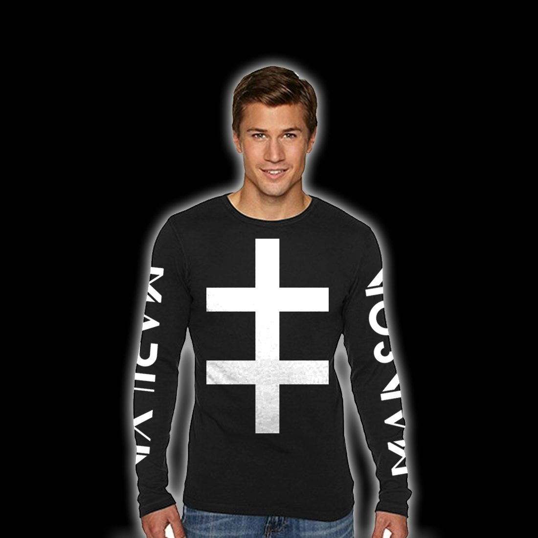 Marilyn Manson Double Cross Long Sleeve T Shirt