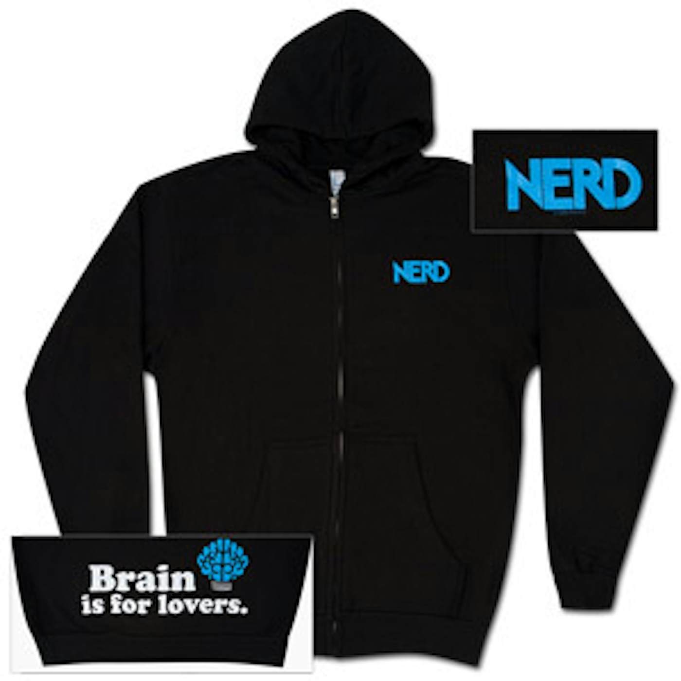 N.E.R.D. Black Brain Zip Hoodie