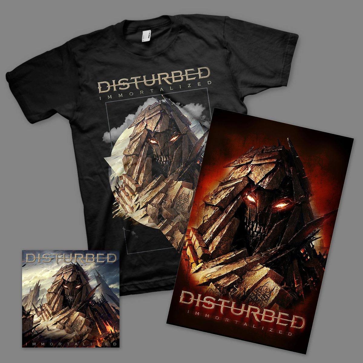 Maglietta Ufficiale Disturbed 'Up Yer Military' Pugno - Unisex S-XXL