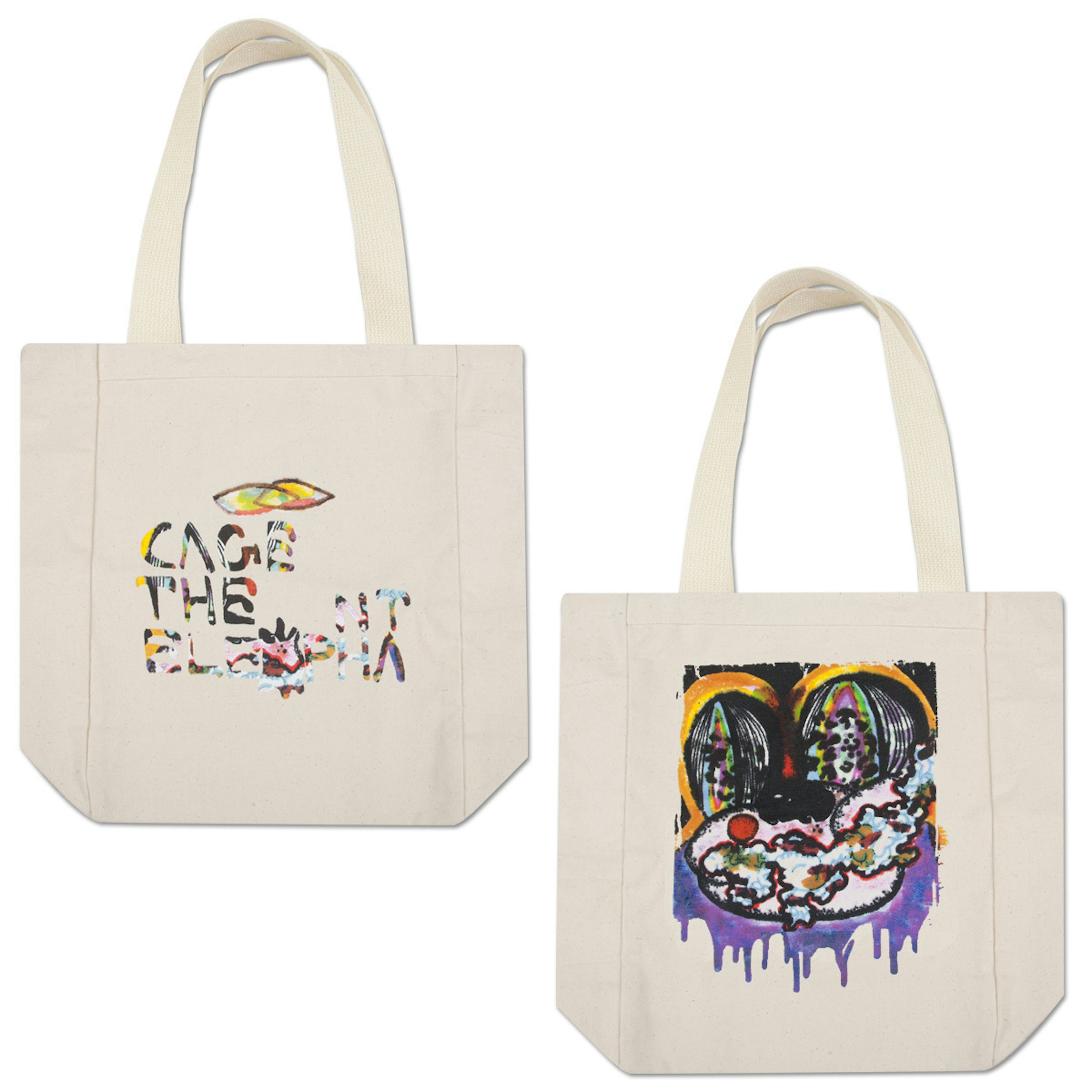 Cage The Elephant Face Drip Tote Bag