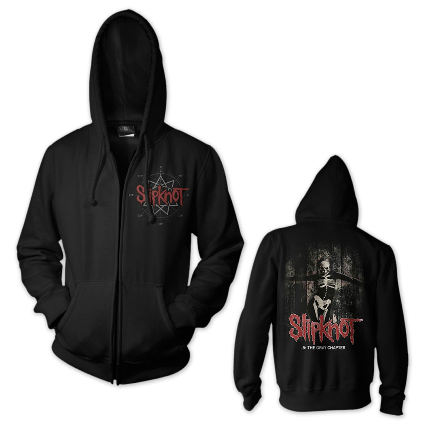 Slipknot The Gray Chapter Star Front Zip Hoodie