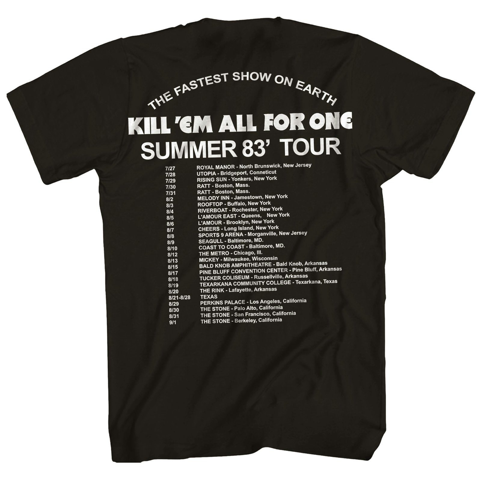 Metallica T-Shirt | Kill 'Em All Summer 83' Tour T-Shirt (Reissue) Metallica  Shirt