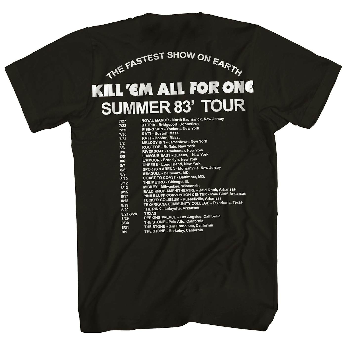 Metallica T-Shirt | Kill ‘Em All Summer 83’ Tour T-Shirt (Reissue) Metallica Shirt