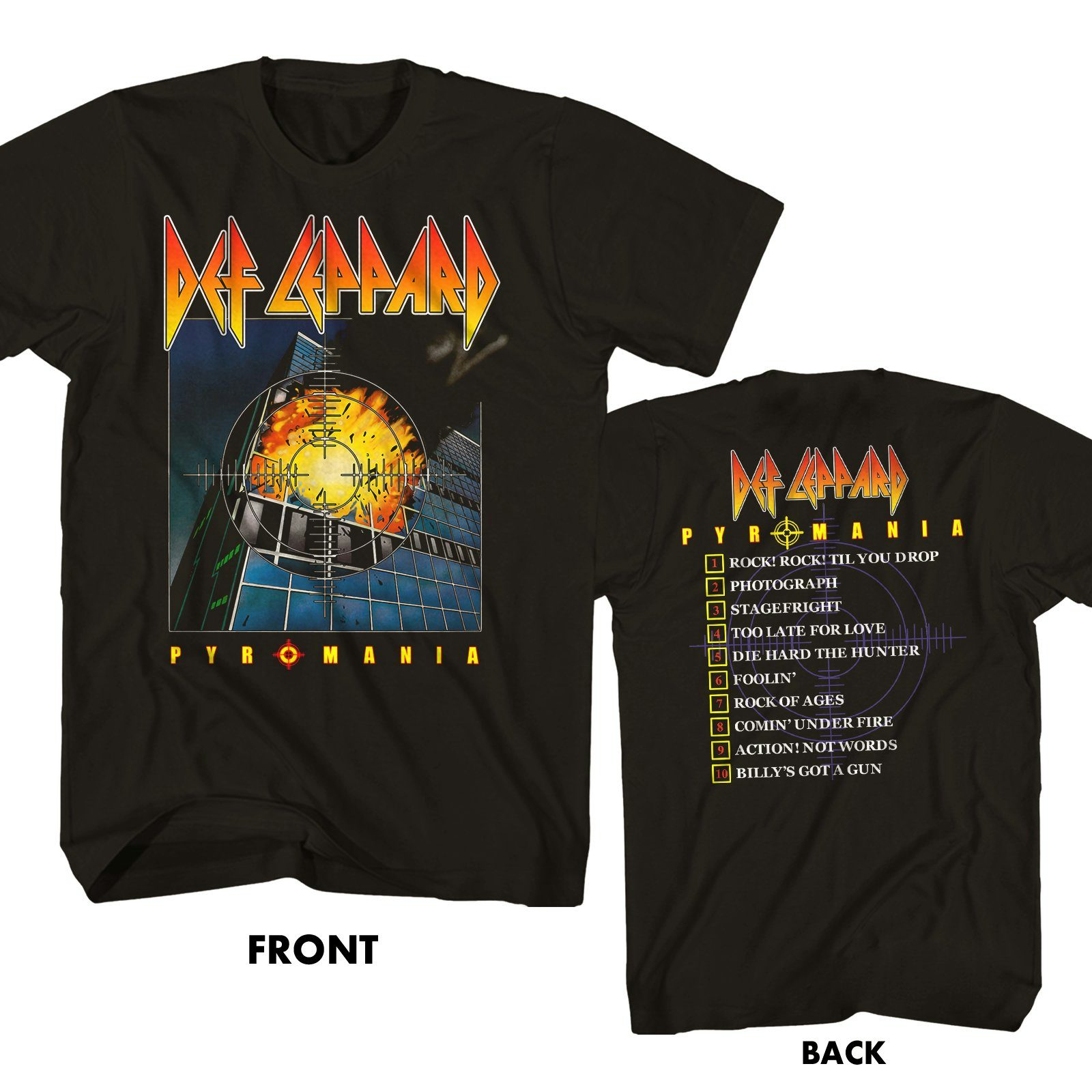 OFFICIAL Def Leppard T Shirt Pyromania Album Cover Union Jack  Logo Rock Of Ages