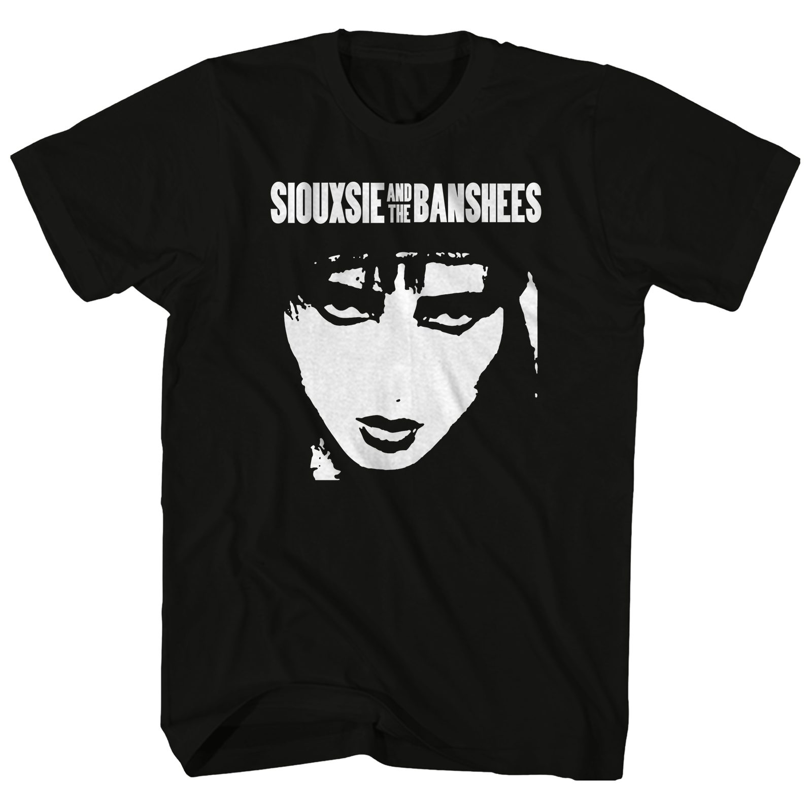 T-Shirt Ufficiale Siouxsie And The Banshees - Viso - Taglie S-2XL - Cotone Nero
