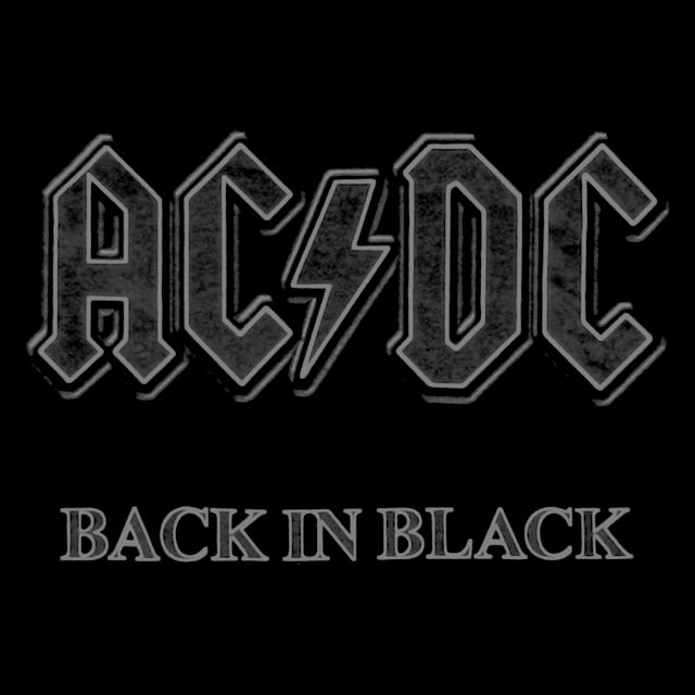 Official AC/DC Merchandise 100% Cotton Classic Back In Black Logo Design Bl...