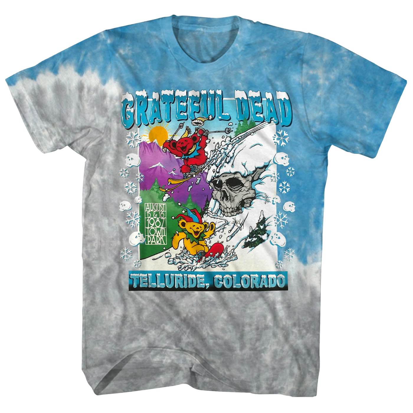 Grateful Dead T-Shirt  Telluride Avalanche Bears Tie Dye Grateful Dead  Shirt (Reissue)