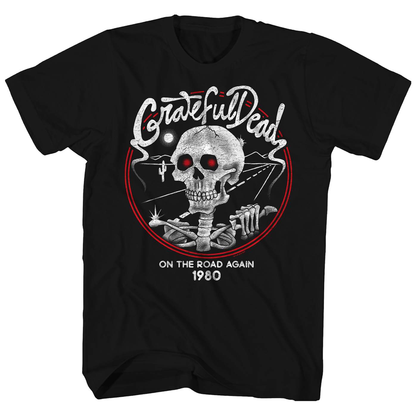 Grateful Dead On The Road Again t-shirt (black) – Silky Screens