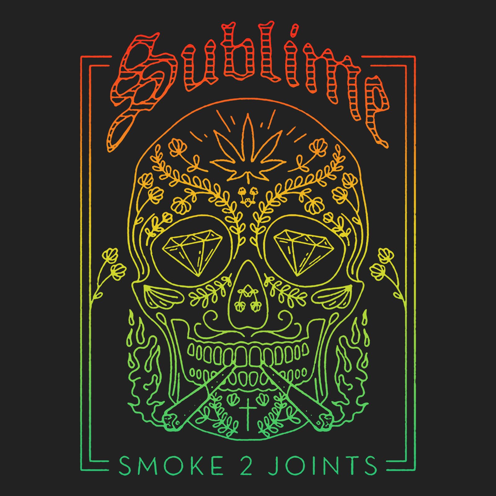 Sublime Smoke 2 Joints Black T-Shirt OFFICIAL 
