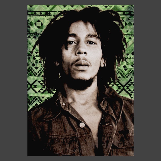 Bob Marley T-Shirt | Green Aztec Portrait Bob Marley Shirt