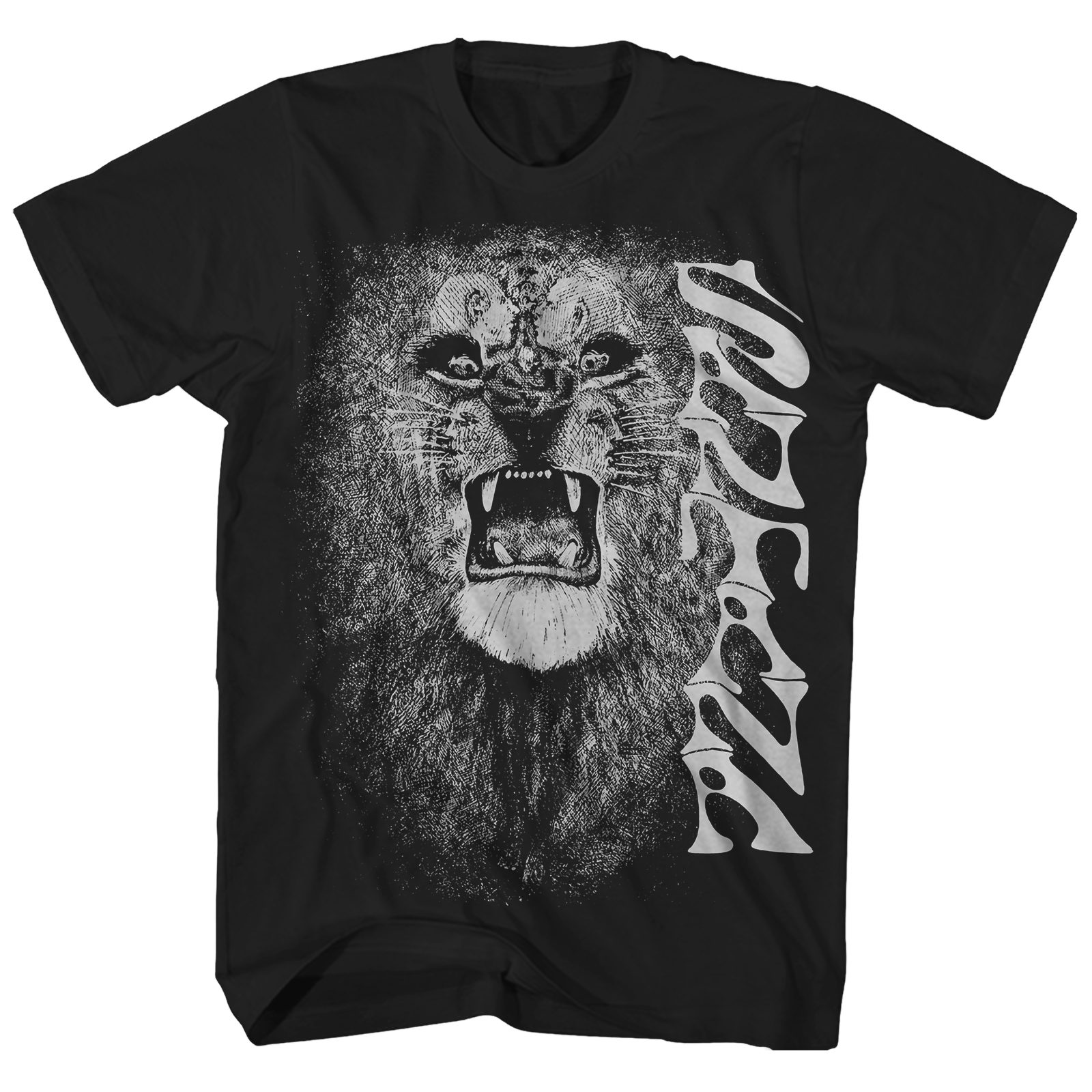 white lion band t shirt