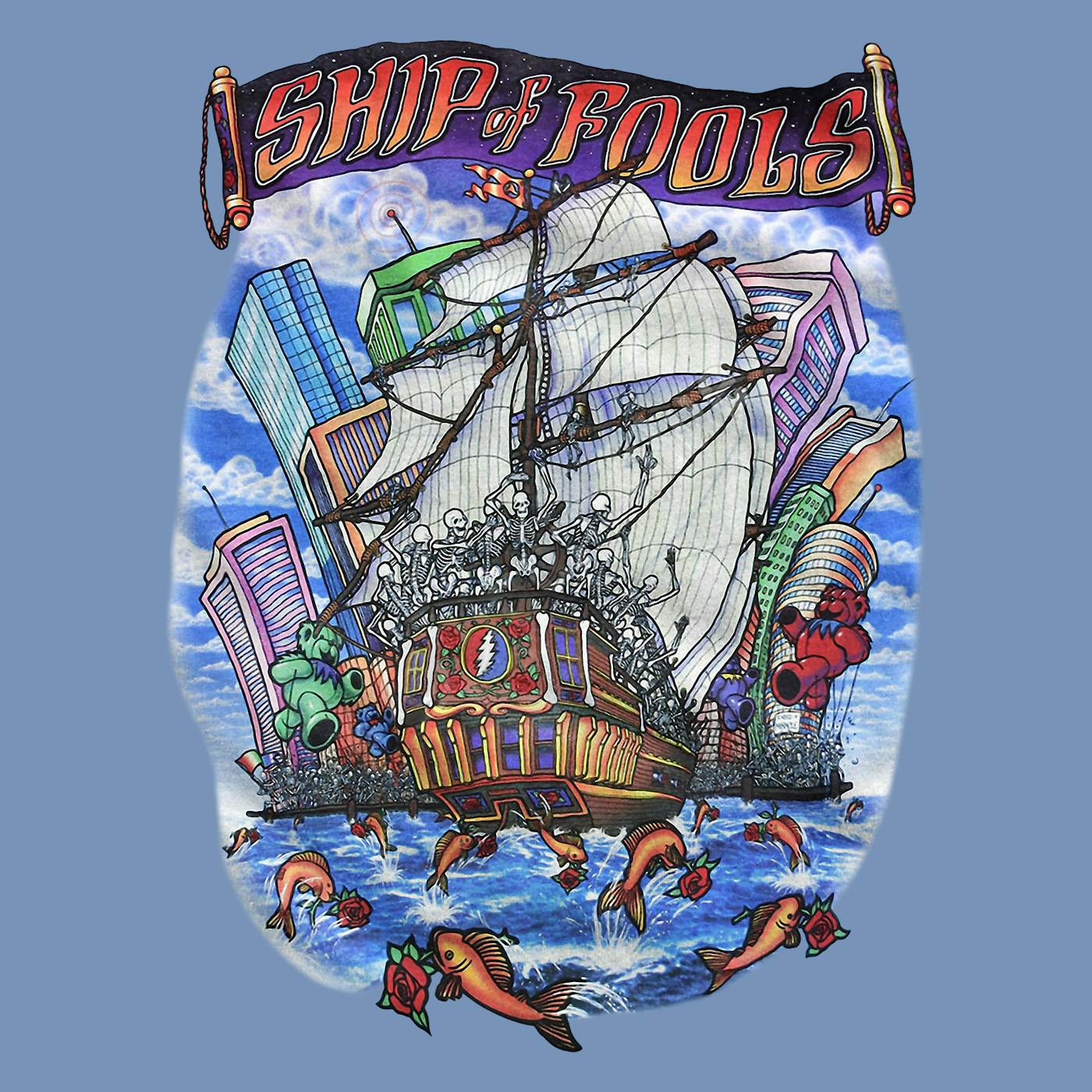 Grateful Dead Ship of Fools Tie Dye T Shirt