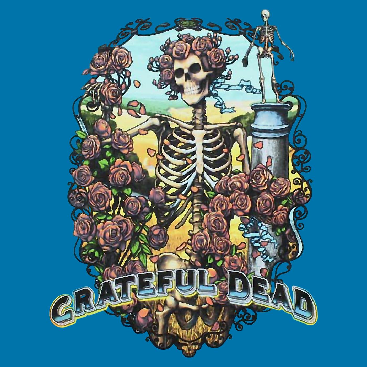 Grateful Dead Dancing Skeleton Rainbow Blur Shirt