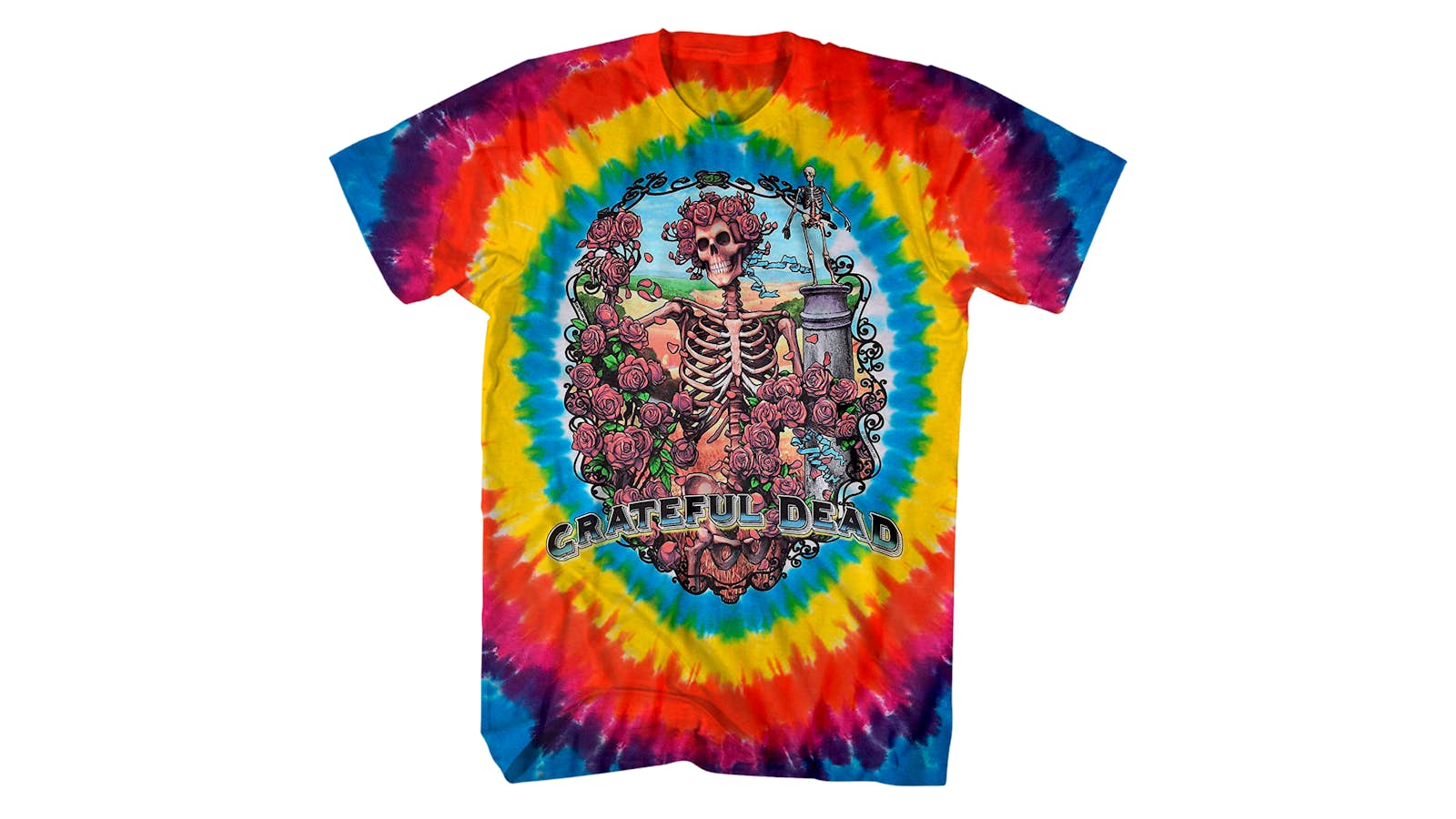 Grateful Dead T-Shirt | Bertha Skeleton Rainbow Tie Dye