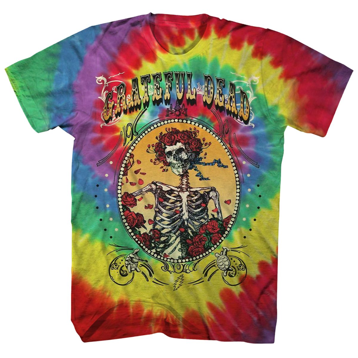 Grateful Dead T-Shirt | Skull & Roses Album Cover Tie Dye Grateful Dead ...