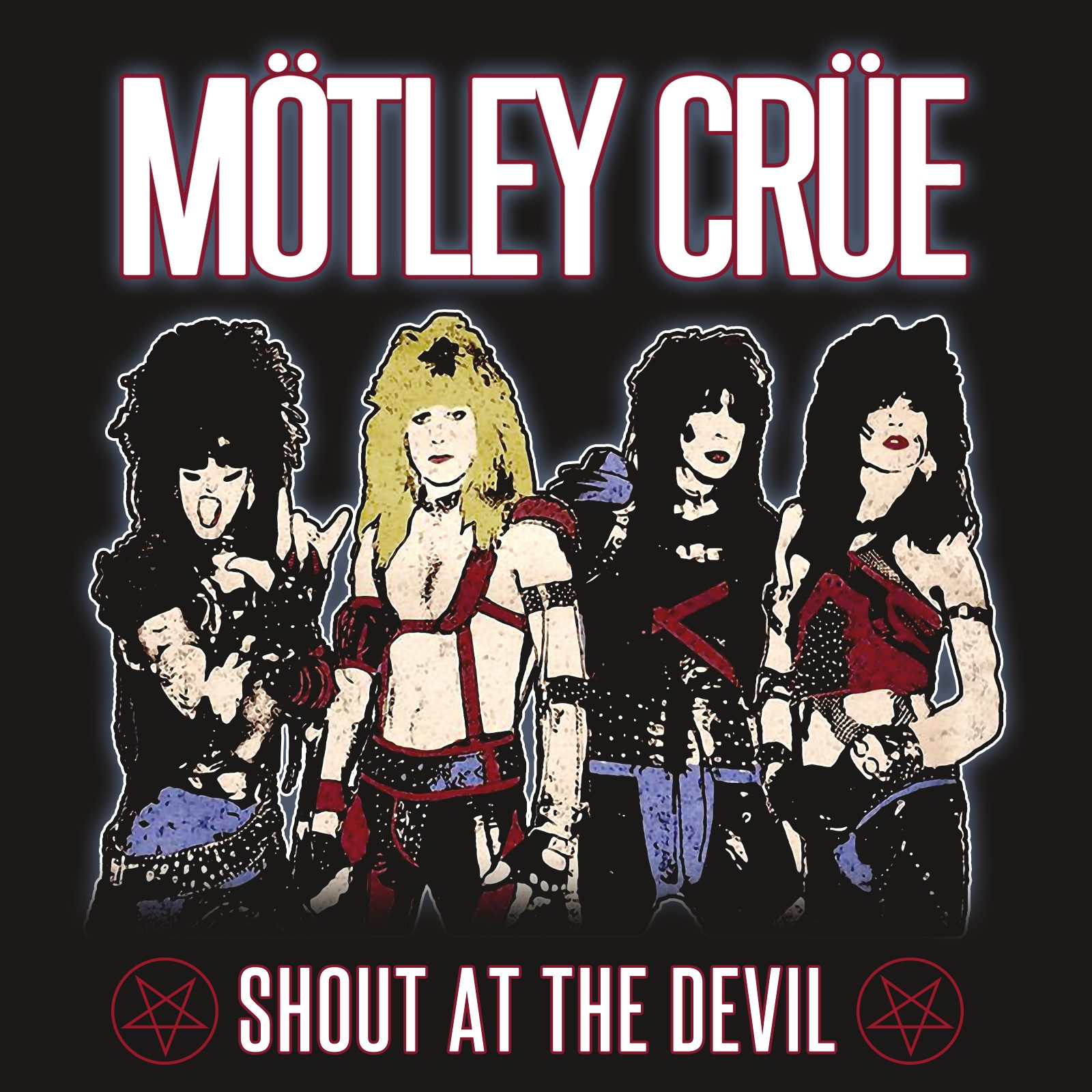 Motley Crue T-Shirt Retro 80's Motley Crue Shout at the Devil Pentagram Tee