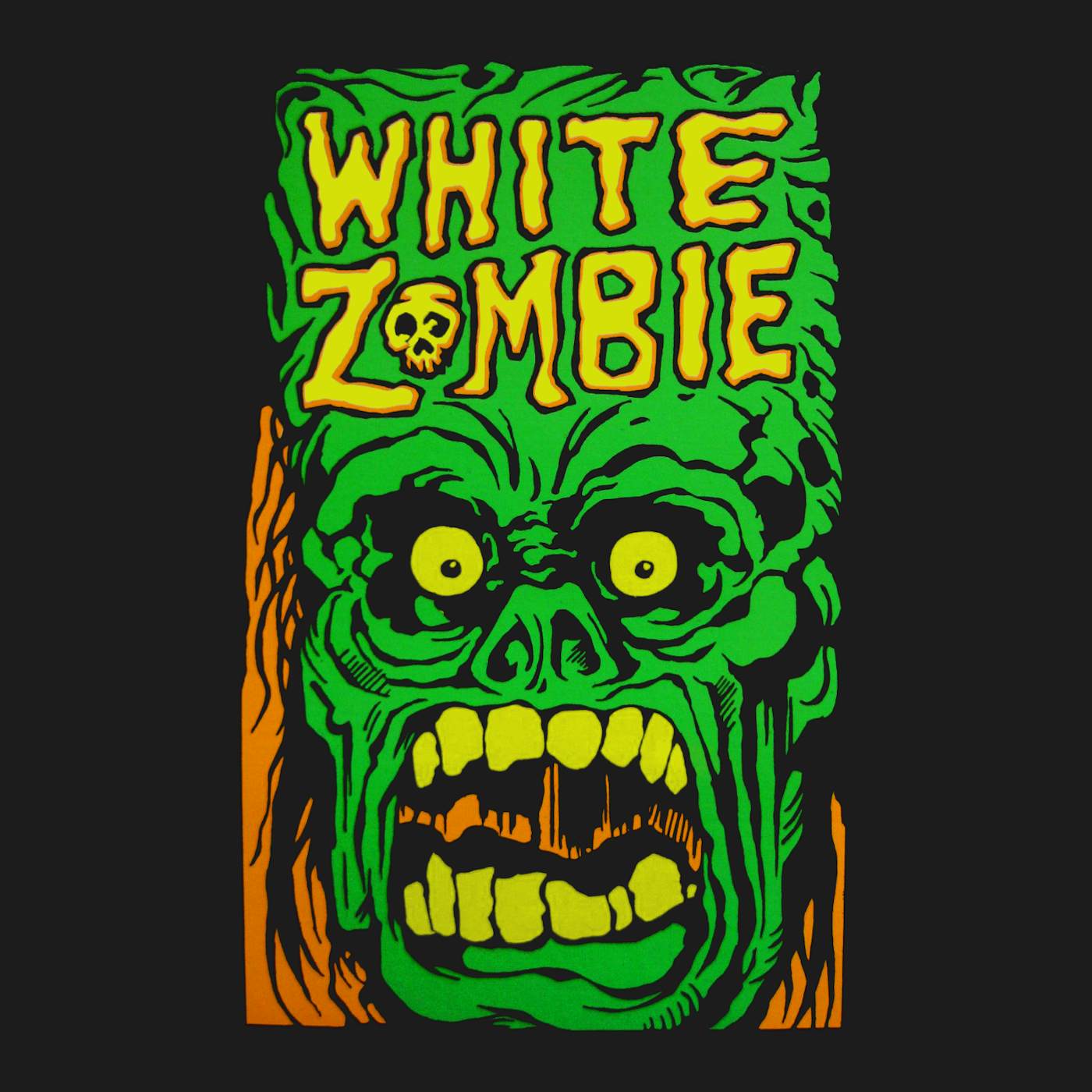 Green Monster Yell Shirt - White Zombie