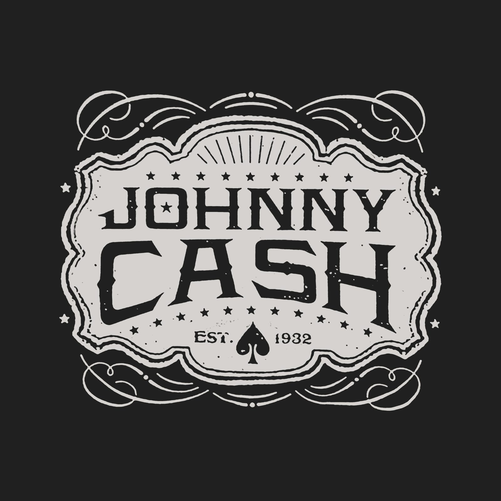 1932 Black Zip Up Sweatshirt Hoodie New Official Johnny Cash Pocket Logo Est 