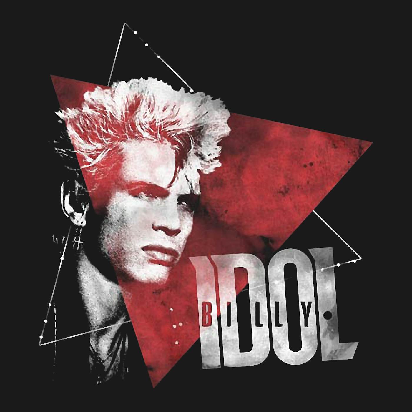 Billy Idol T-Shirt | Triangle Pattern Billy Idol Shirt