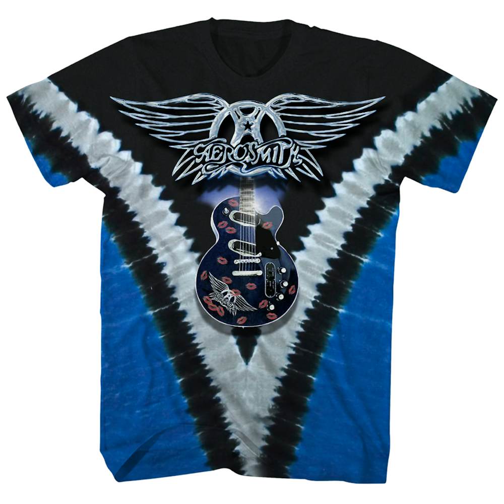 T-Shirt Guitar Shirt Aerosmith Logo V Tie | Dye Aerosmith