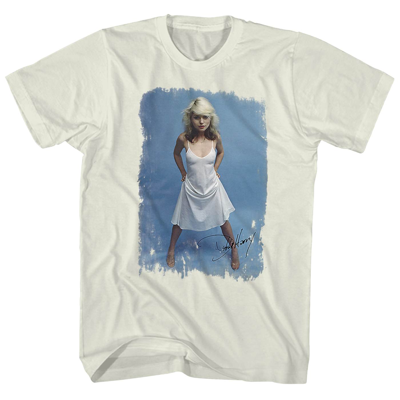 Uskyld Indstilling Indtil Debbie Harry T-Shirt | White Dress Photo Signature Debbie Harry Shirt