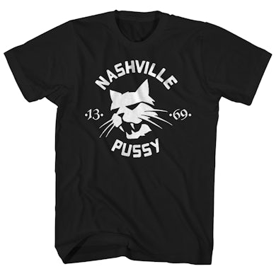 Nashville Pussy T-Shirt | 13 69 Album Art Cat Logo Nashville Pussy Shirt