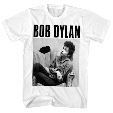 Bob Dylan T-Shirt | Sitting In Armchair Portrait Bob Dylan Shirt