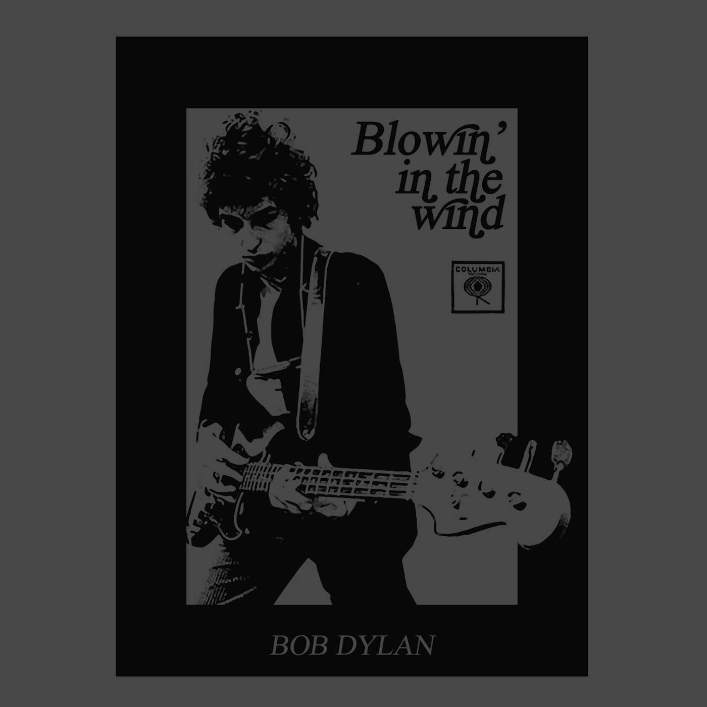 Bob Dylan T-Shirt | Blowin’ In The Wind Guitar Photo Bob Dylan Shirt