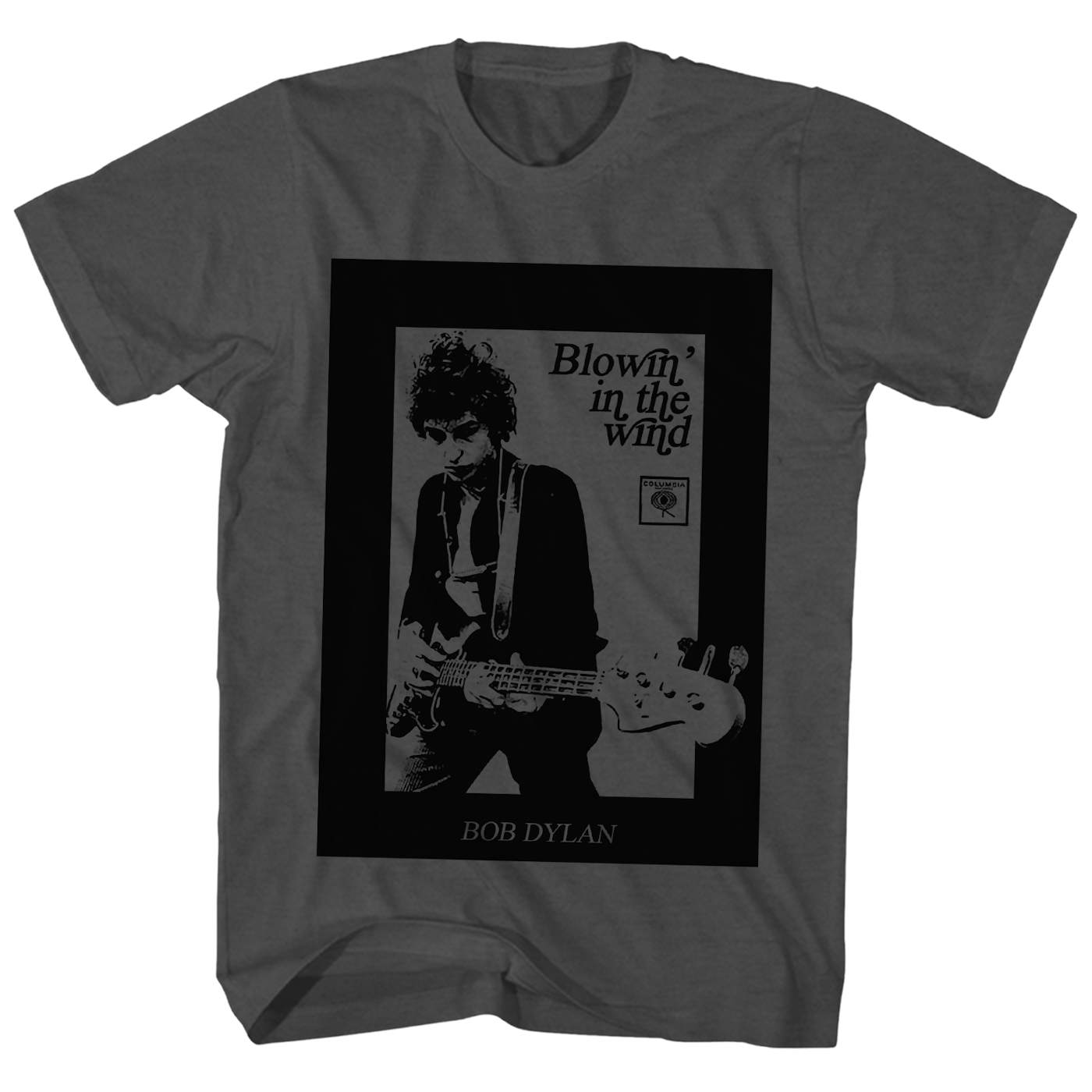 Bob Dylan T-Shirt | Blowin’ In The Wind Guitar Photo Bob Dylan Shirt