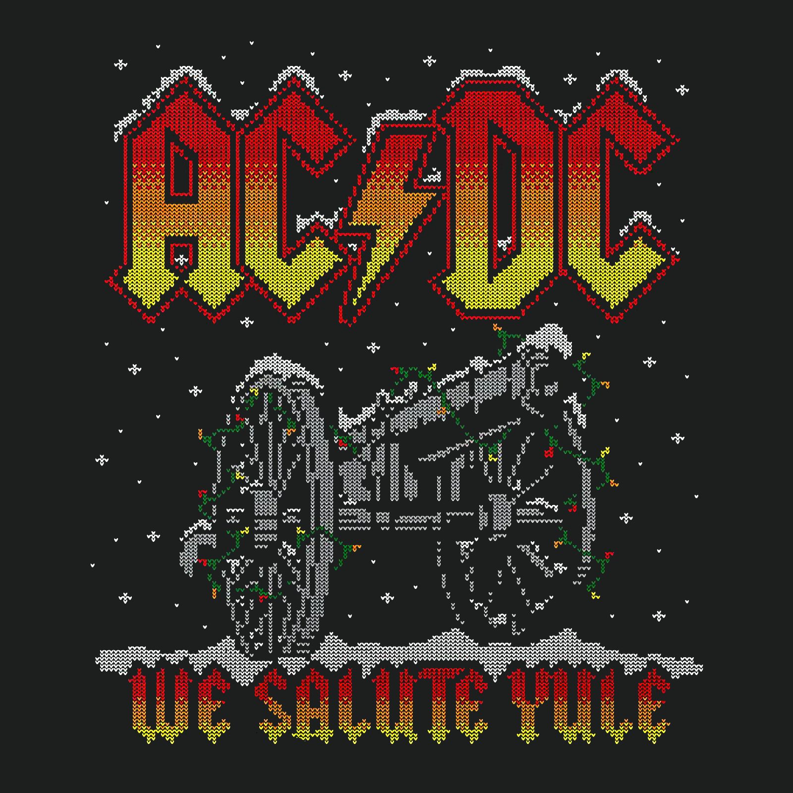 AC/DC Holiday Long Sleeve Shirt | We Salute Yule AC/DC Christmas Long ...