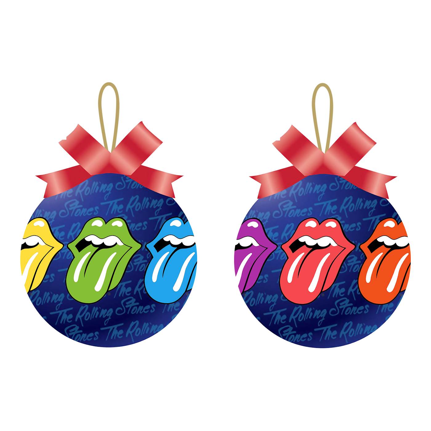 The Rolling Stones Holiday Ornament | Rainbow Tongue Logo The Rolling Stones Christmas Ornament