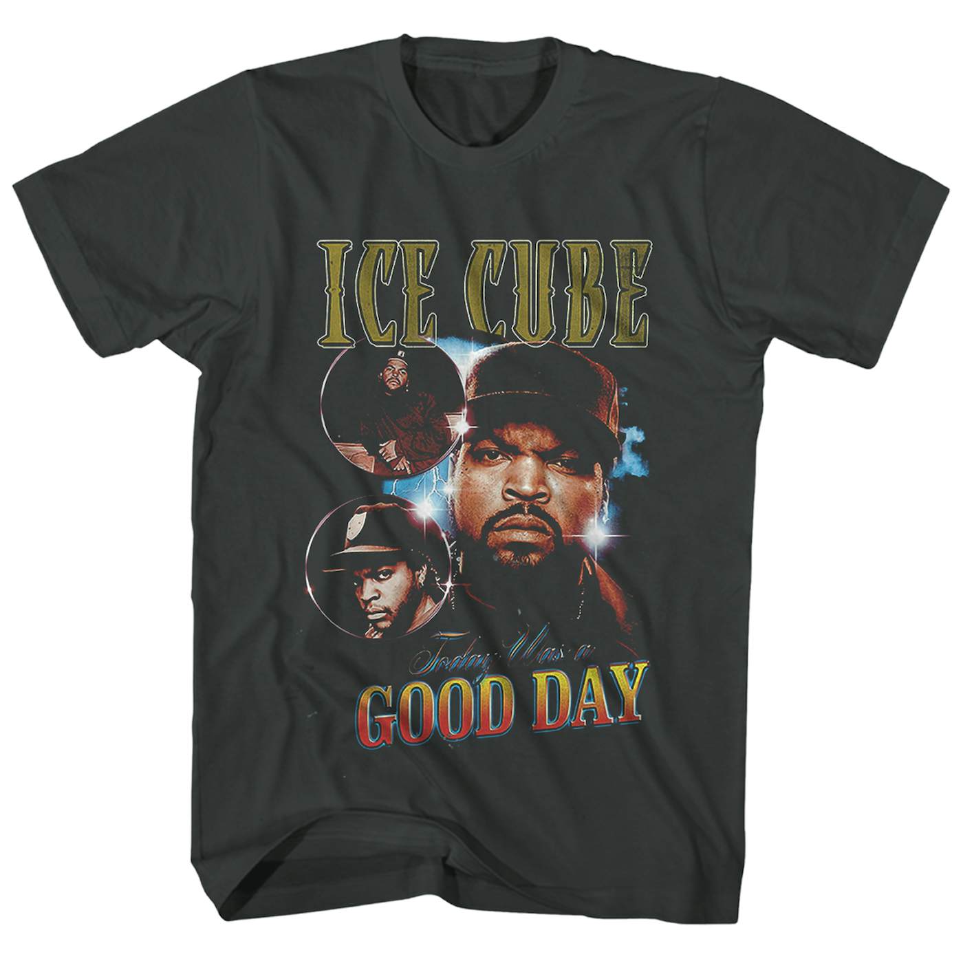 Åh gud Blå salut Ice Cube T-Shirt | Today Was A Good Day Photo Collage Ice Cube Shirt
