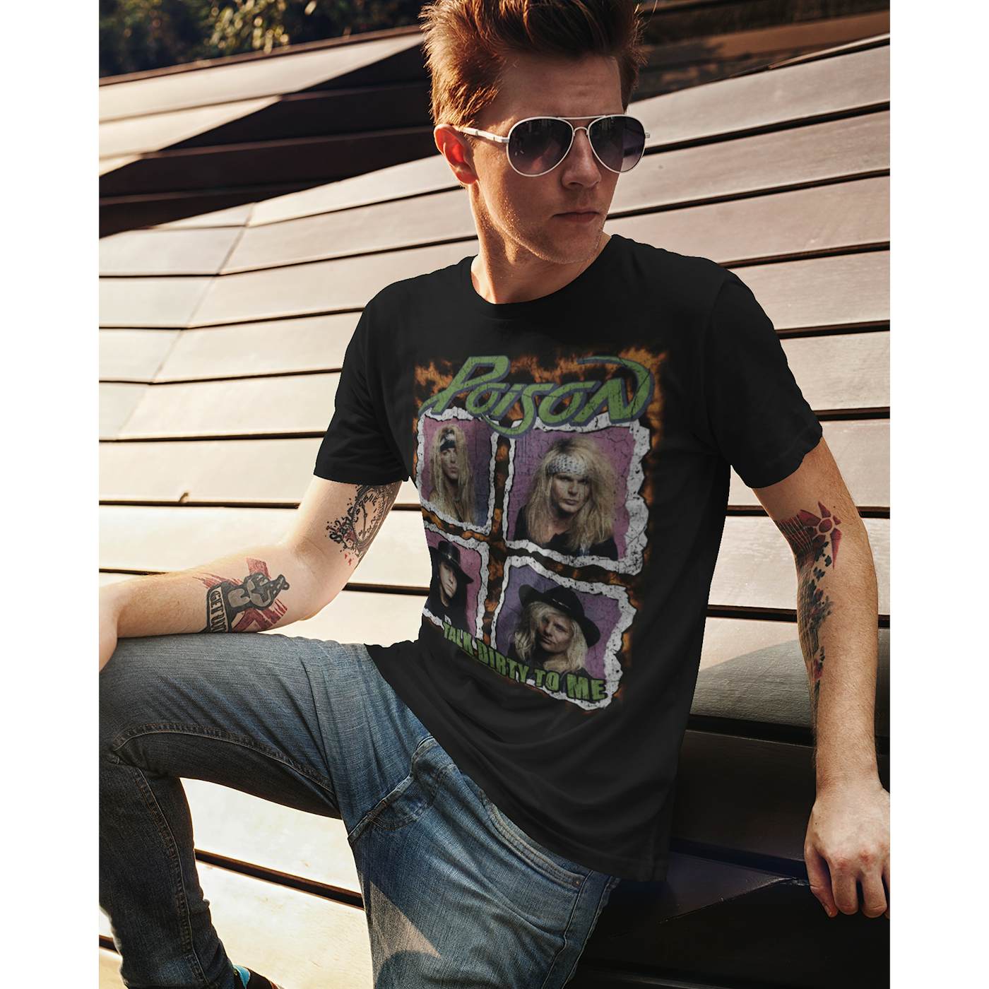 Poison T-Shirt | Distressed Talk Dirty To Me Tour Poison Shirt