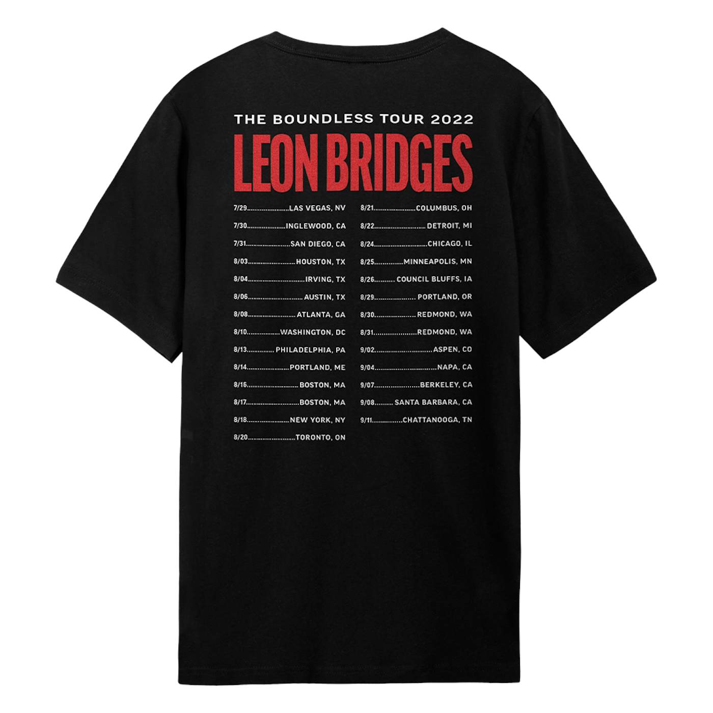 Leon Bridges Boundless US Tour Summer 2022 T-Shirt