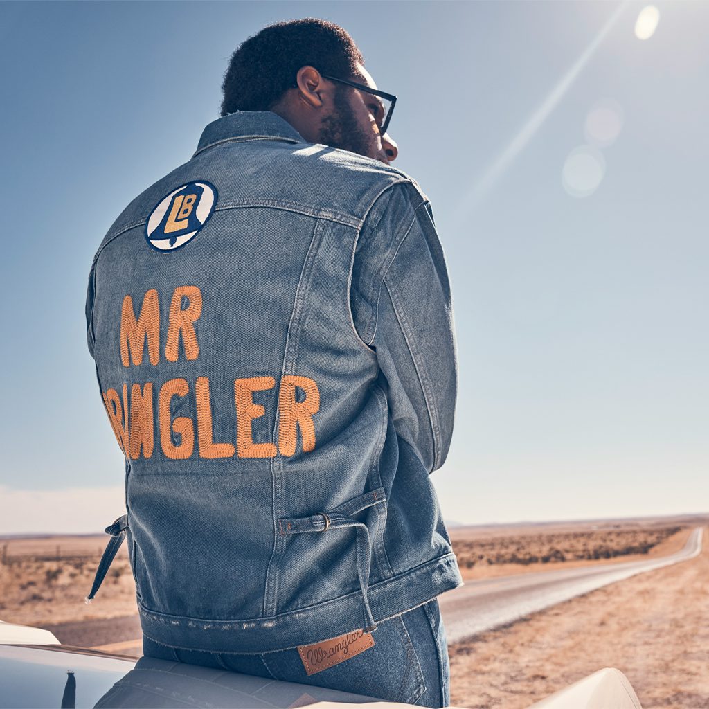 Denim and leather personalized wedding jackets - photo by Benj Haisch