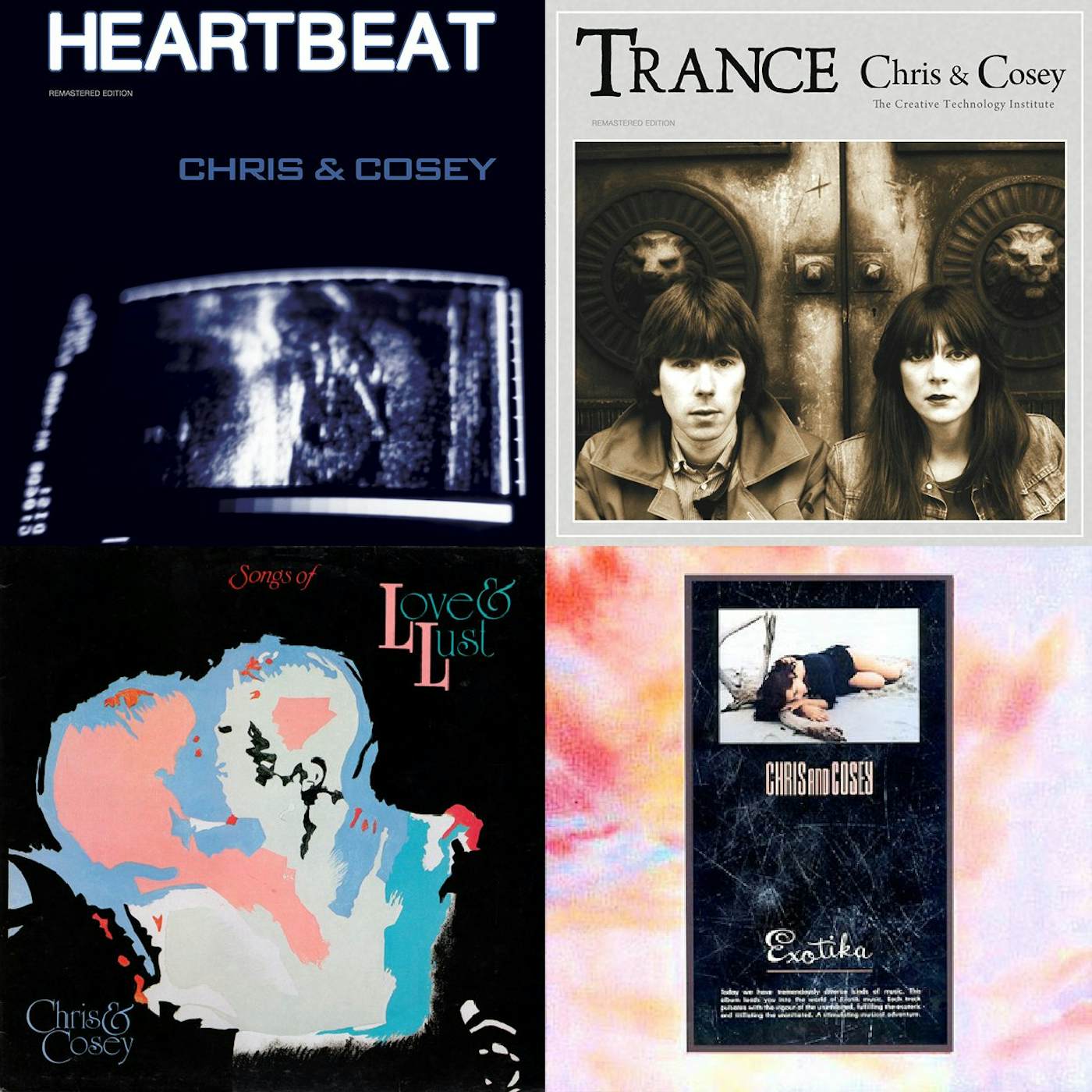 Chris & Cosey 'Trance/Heartbeat/Songs Of Love And Lust/ Exotika' 4LP Bundle Vinyl Record