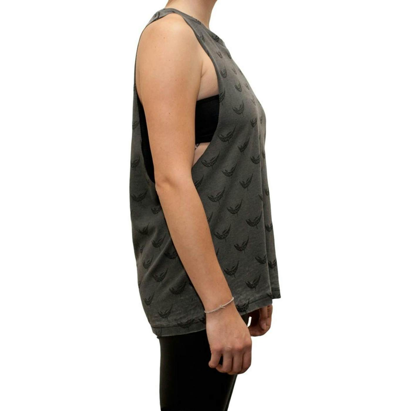Feed Me // Grey and Black All Over Print Sleeveless