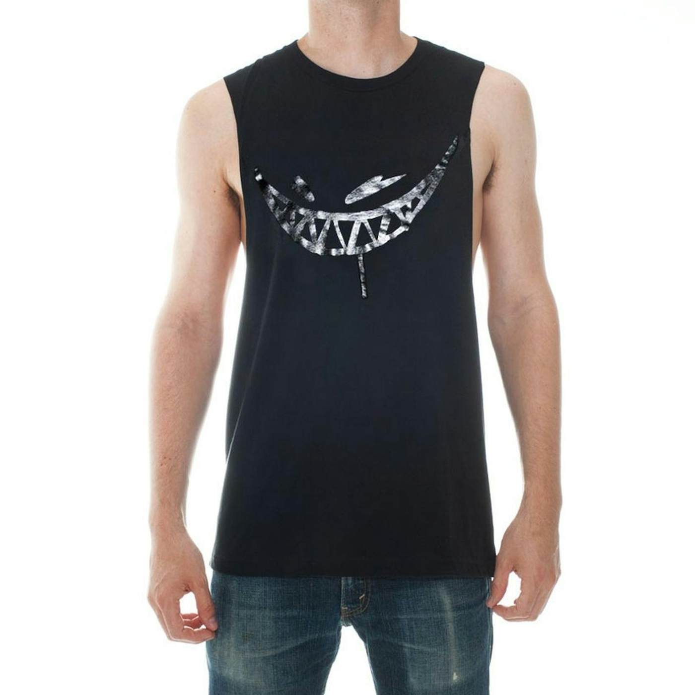 Feed Me // Painted Grin Black Foil Sleeveless