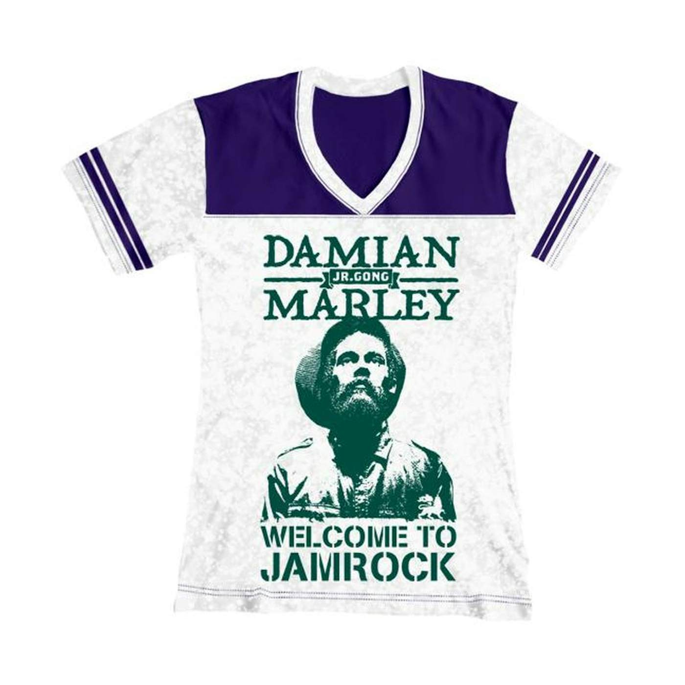Damian Marley Welcome to Jamrock Women's Football T-Shirt