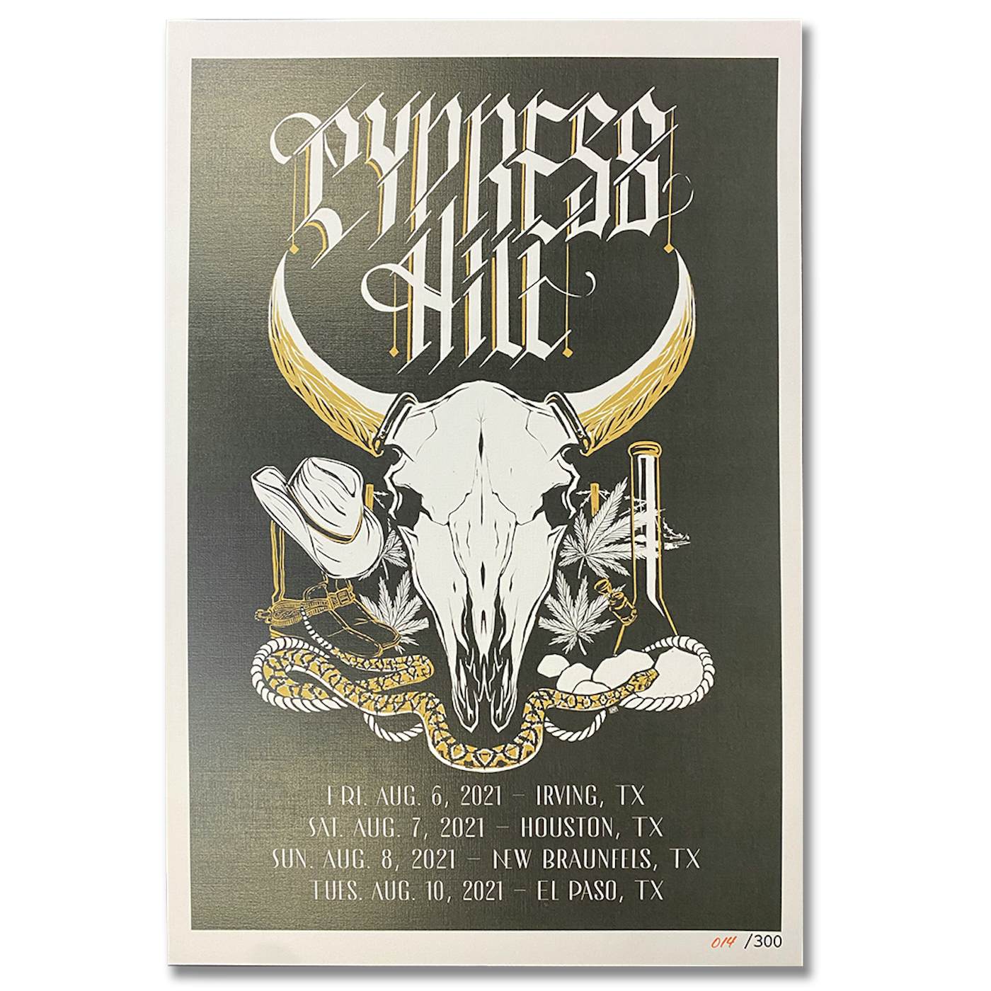Cypress Hill LIMITED EDITION "Texas Tour Aug 6-10, 2021" Poster