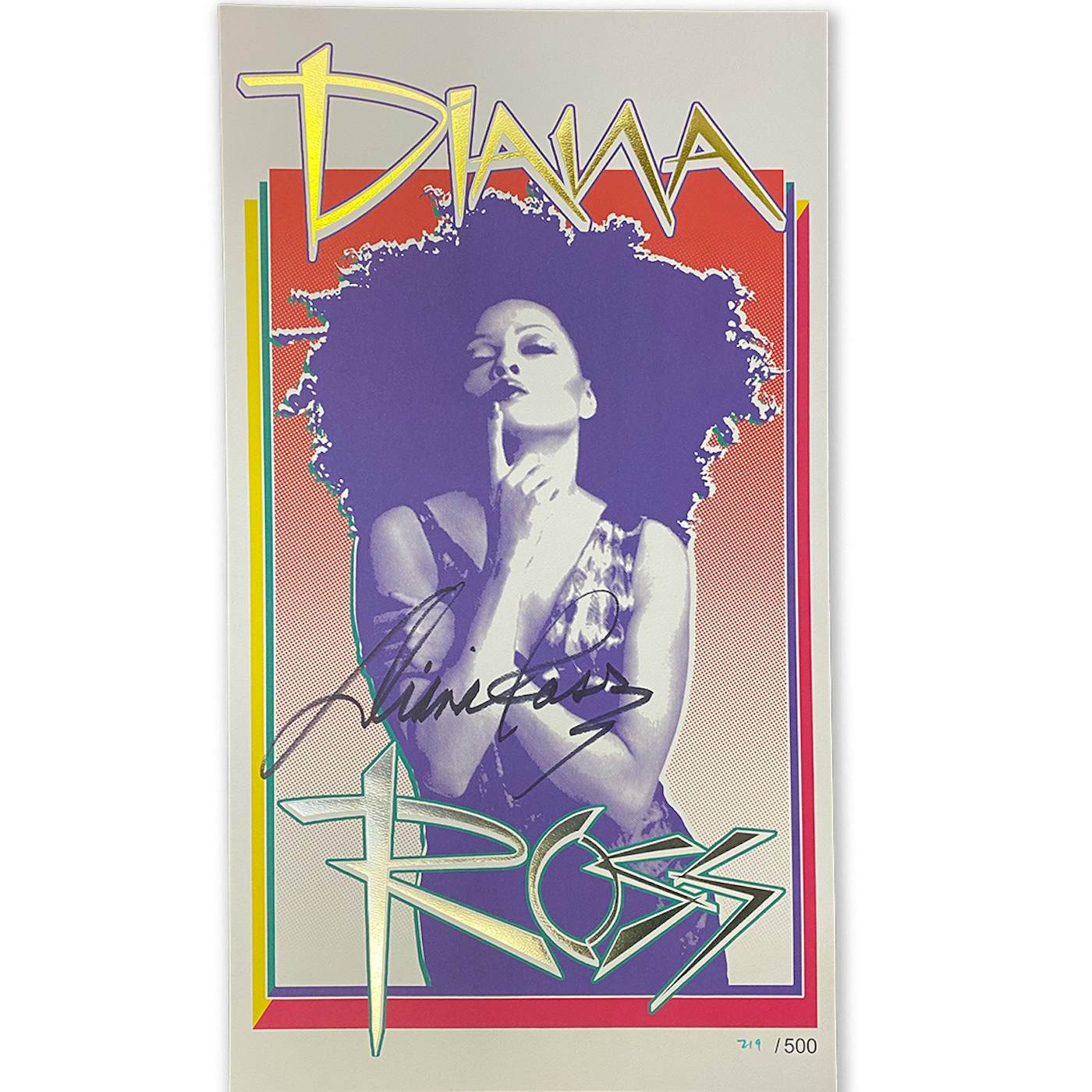 Diana Ross "Cover Page Gold/Silver" AUTOGRAPHED Limited Edition Poster