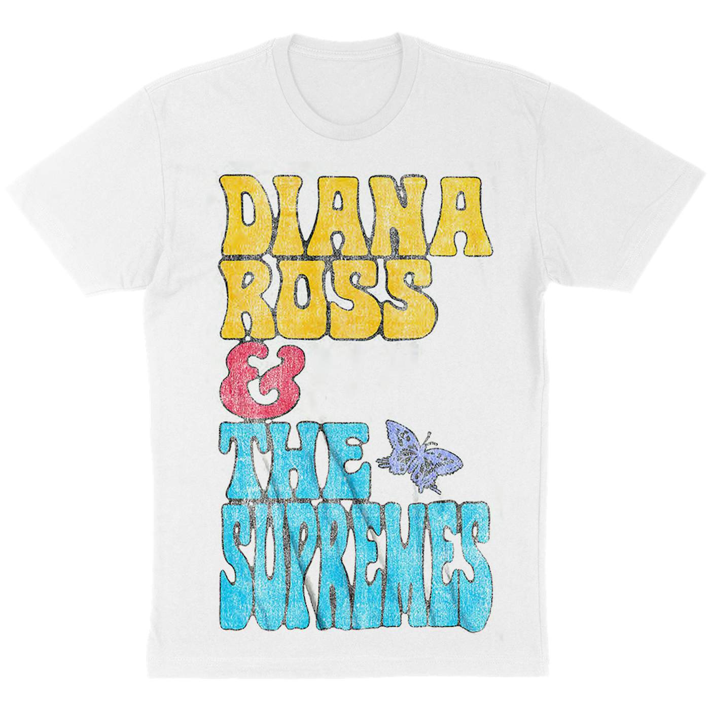 Diana Ross And The Supremes "Stacked Butterfly" T-Shirt in White
