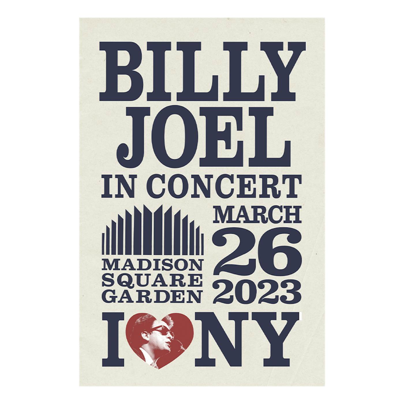 Billy Joel "3-26-23 New York, NY MSG Event" Poster