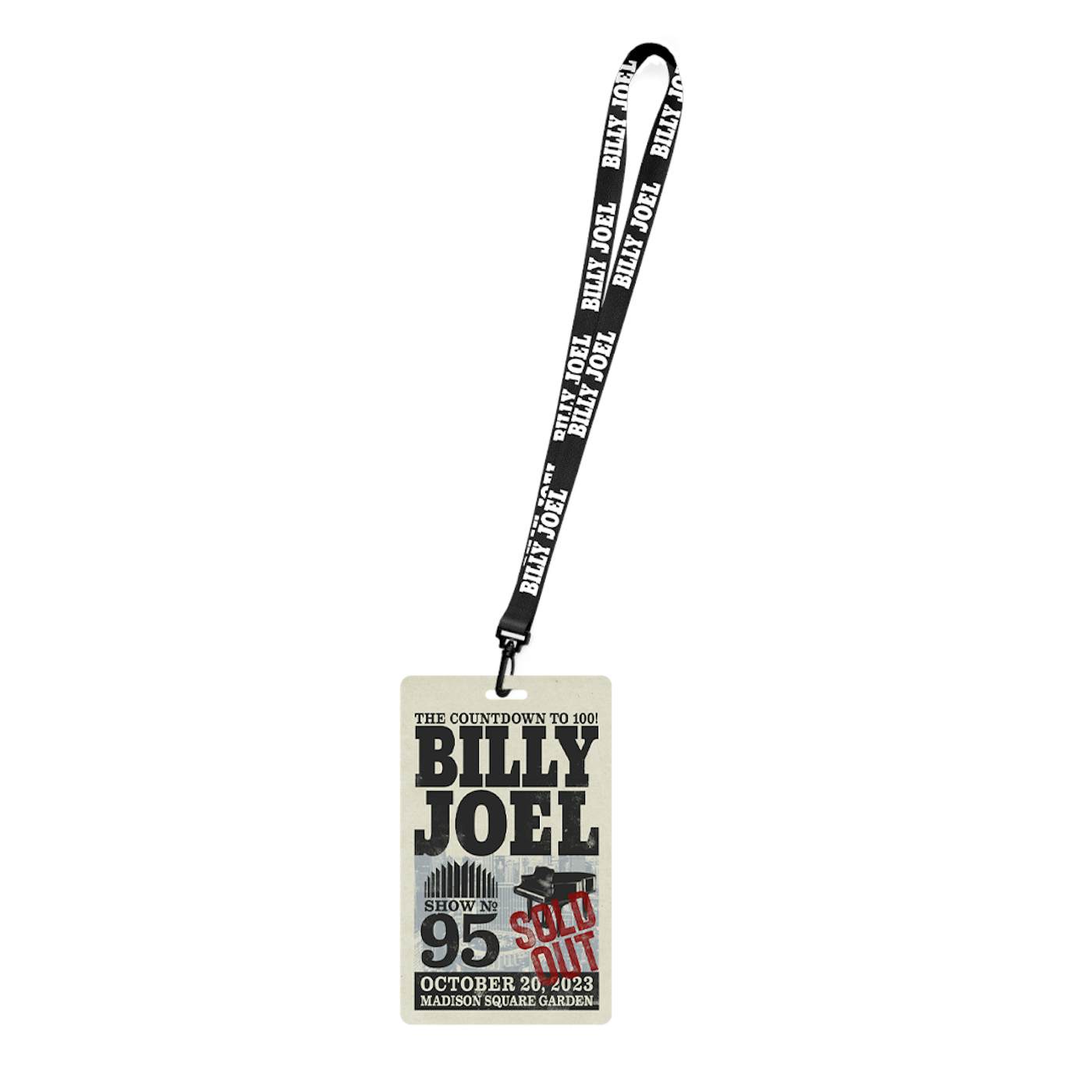Billy Joel "10-20-23 MSG Event" Collectible Laminate & Lanyard - Only 250 Available