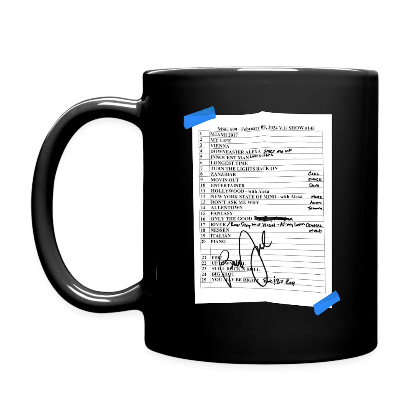 Billy Joel "2-9-24 MSG Set List" Black Mug Online Exclusive