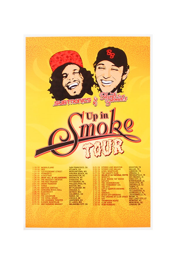 Subtronics Up in Smoke Tour Poster