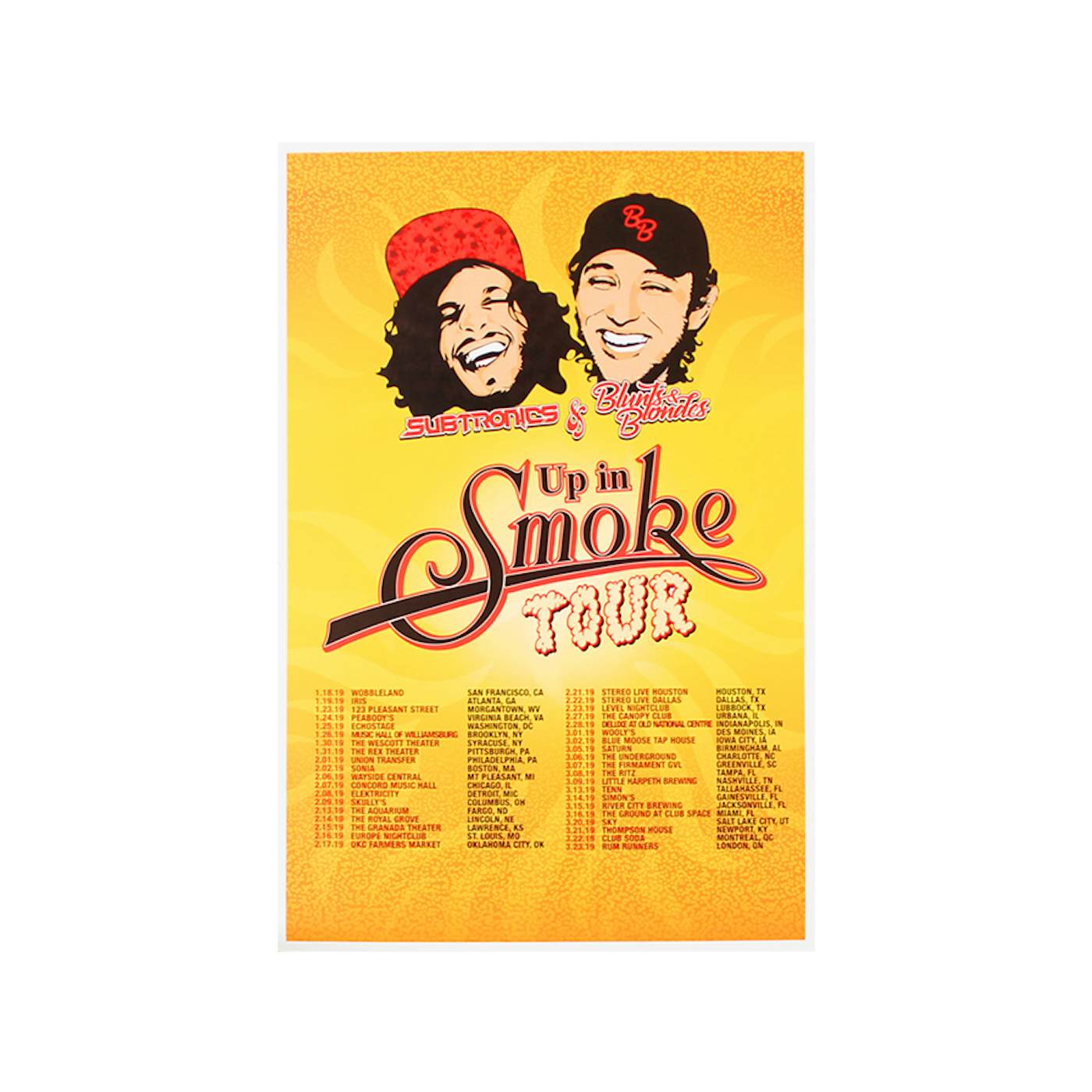 Subtronics Up in Smoke Tour Poster
