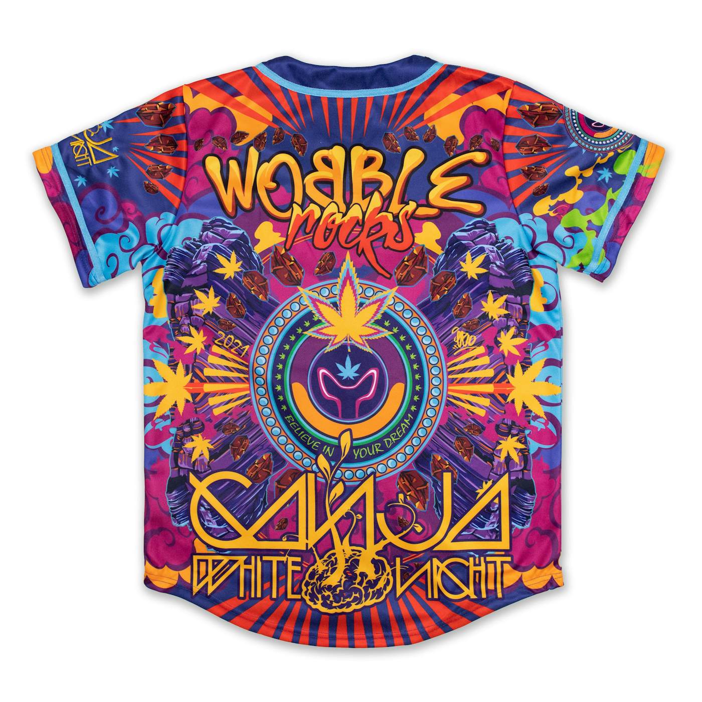 Ganja White Night Wobble Rocks Baseball Jersey - 2XL